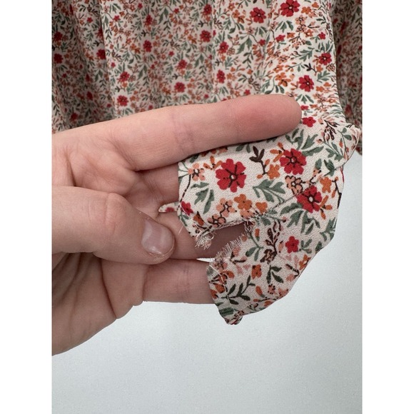 Max‎ Studio 1X Ditzy Floral Long Sleeve Blouse Light Semi-sheer Cottagecore Boho - Picture 4 of 10
